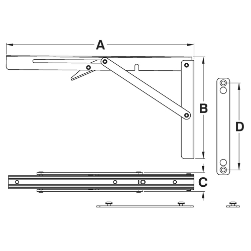 Folding Table Brackets, Removable 2